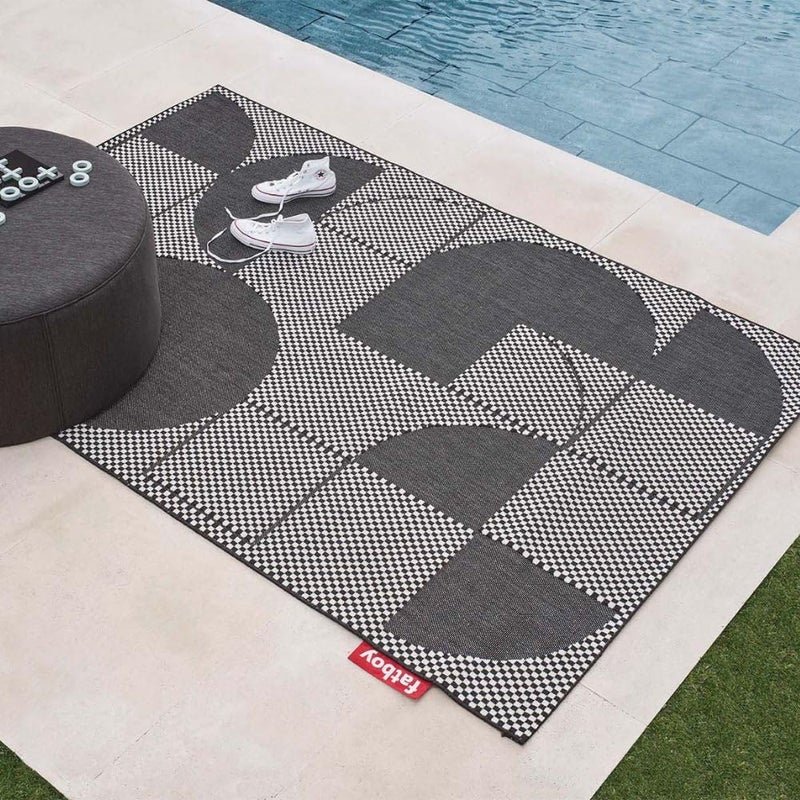 Fatboy Carpretty Petit Jigsaw Carpet | Indoor & Outdoor| Easy to clean | UV-resistant | Combined multi-level weaving | Anti-static | Marta Veludo | 100% Polypropylene | 160x230 cm - Black/White - Image 2